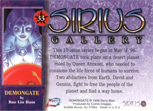 Sirius Gallery trading card